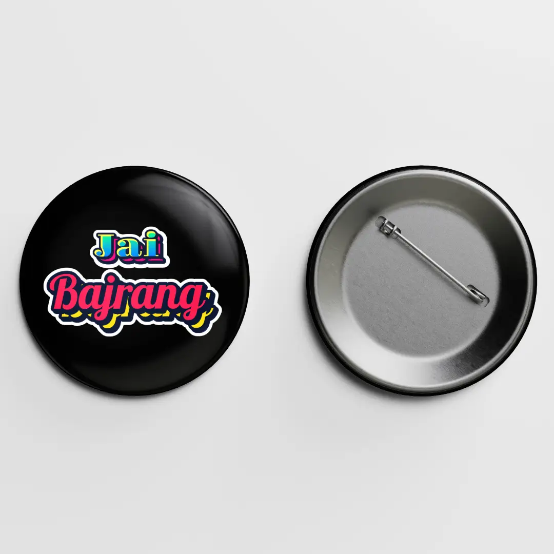 Jai Bajrang Pin Button Badge