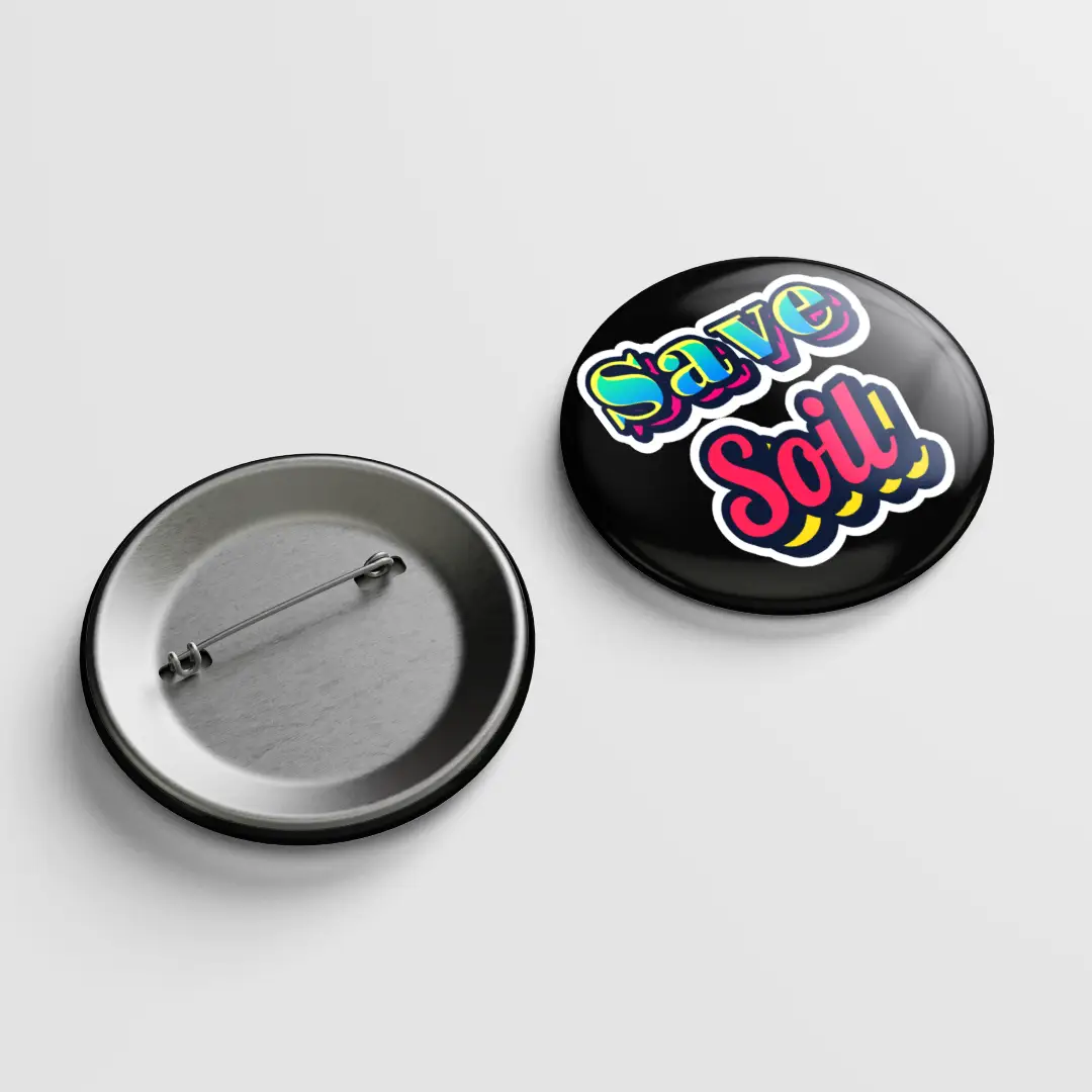 Save Soil Pin Button Badge Badge - Image 2