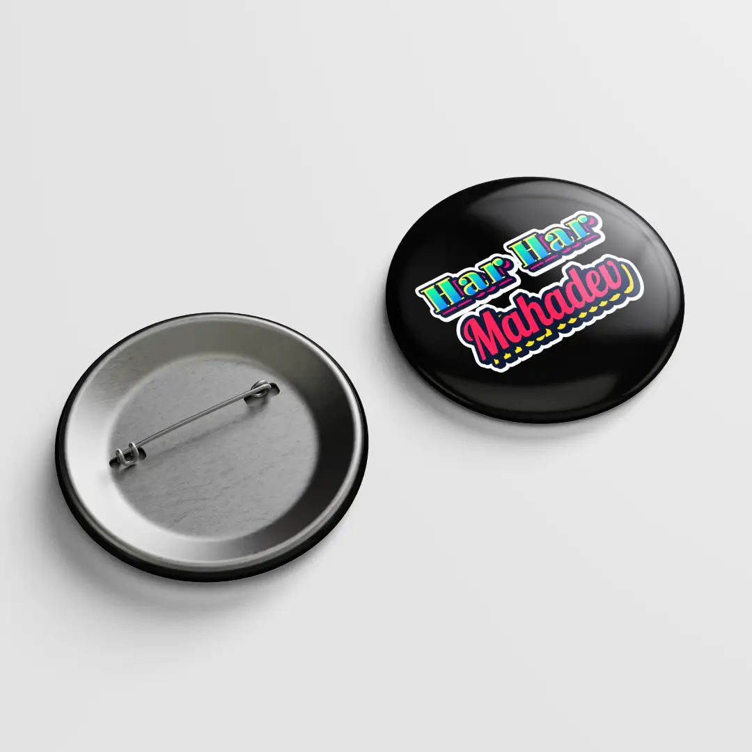 Har Har Mahadev Pin Button Badge - Image 2