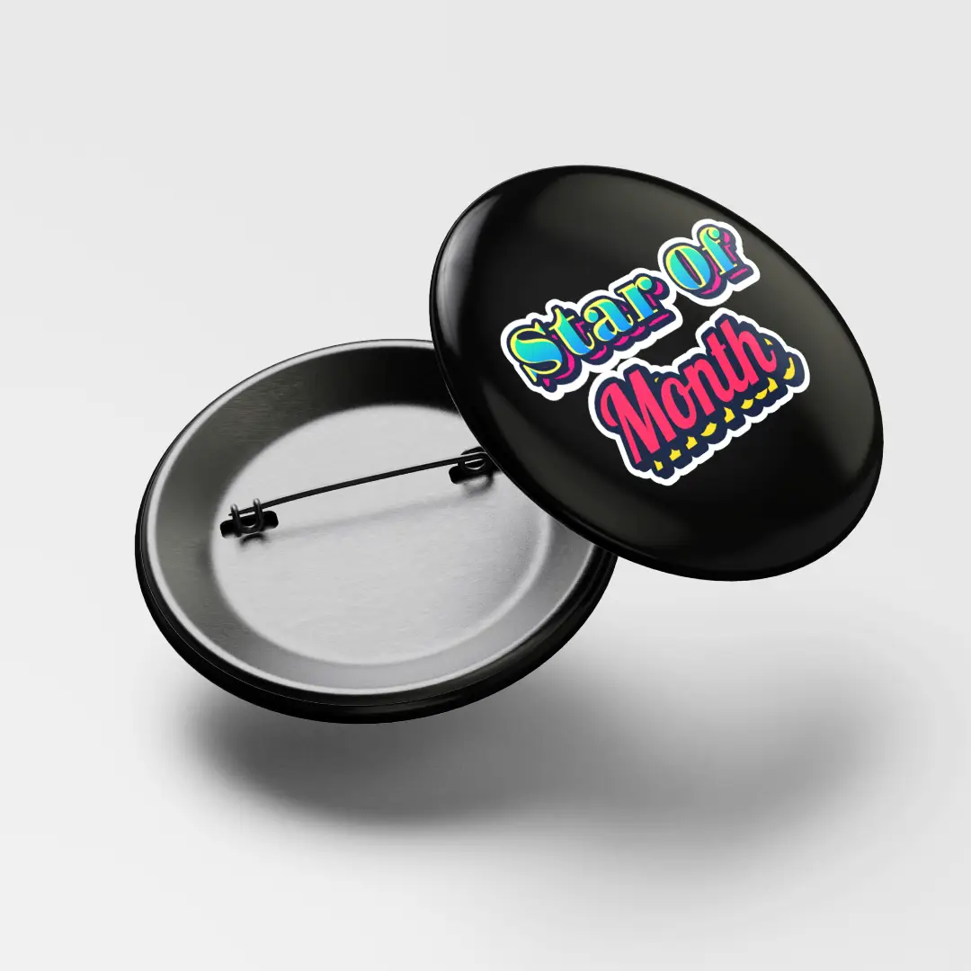 Star Of Month Pin Button Badge - Image 3