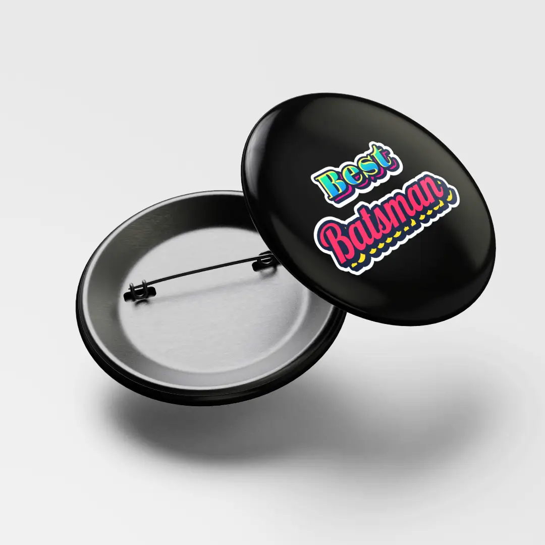 Best Batsman Pin Button Badge - Image 3