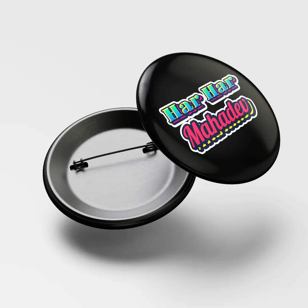 Har Har Mahadev Pin Button Badge - Image 3