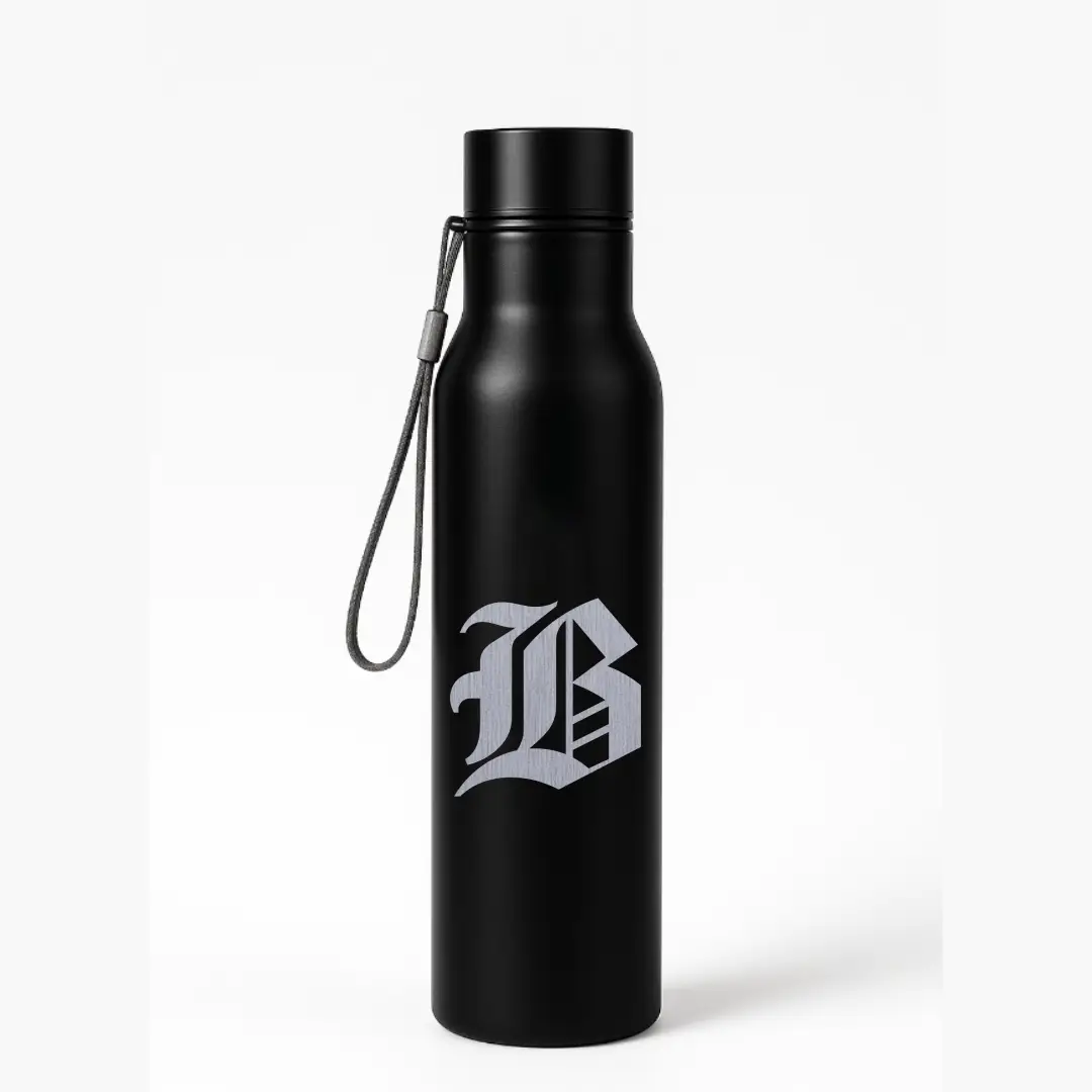 B Classic Letter Engraved Stainless Steel Water Bottle - Image 3