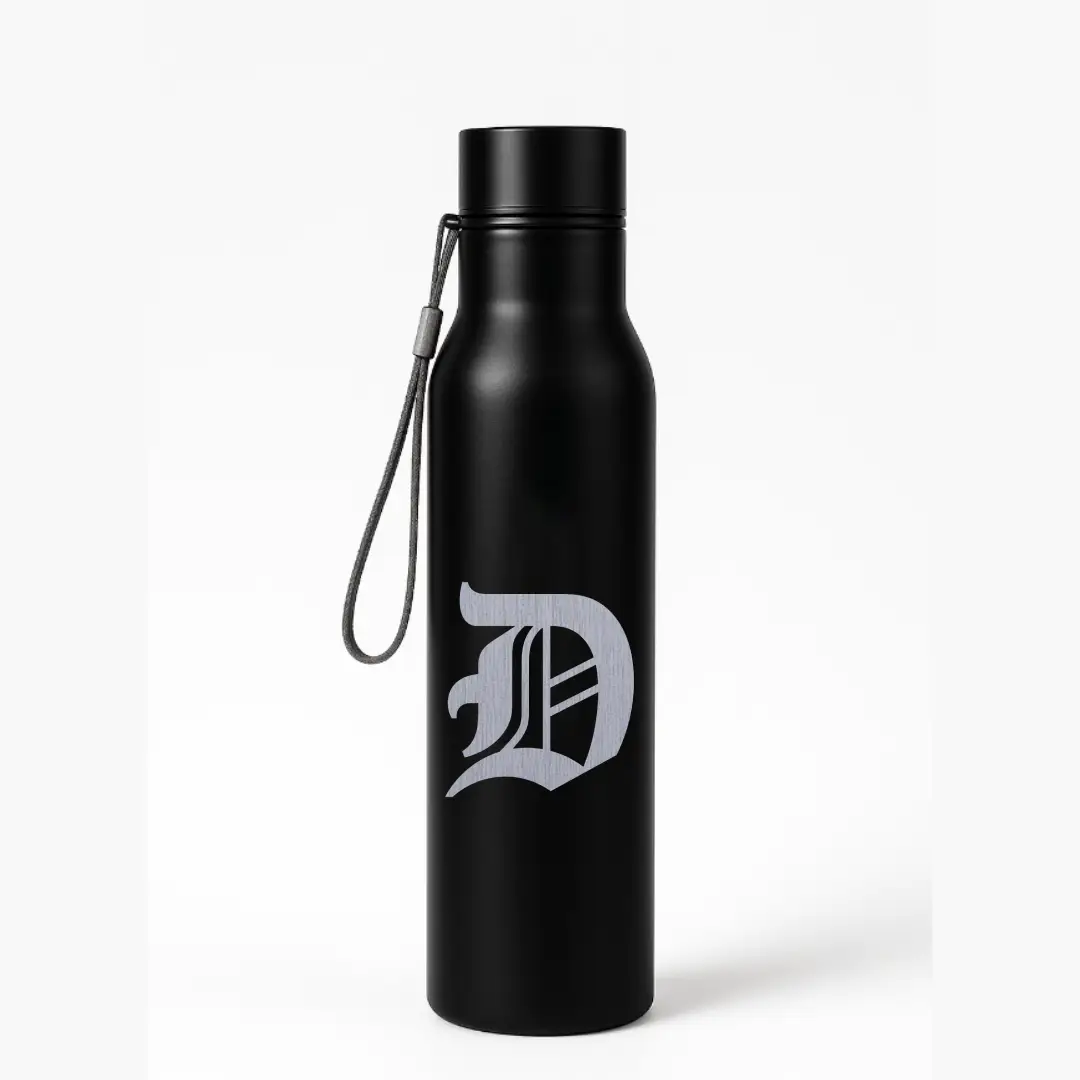 D Classic Letter Engraved Stainless Steel Water Bottle - Image 3