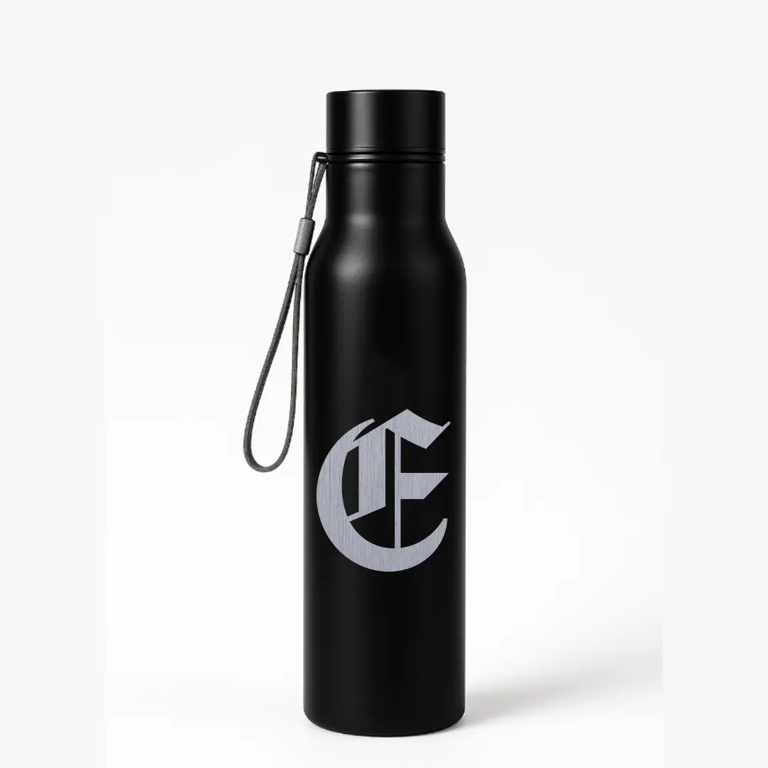 E Classic Letter Engraved Stainless Steel Water Bottle - Image 3