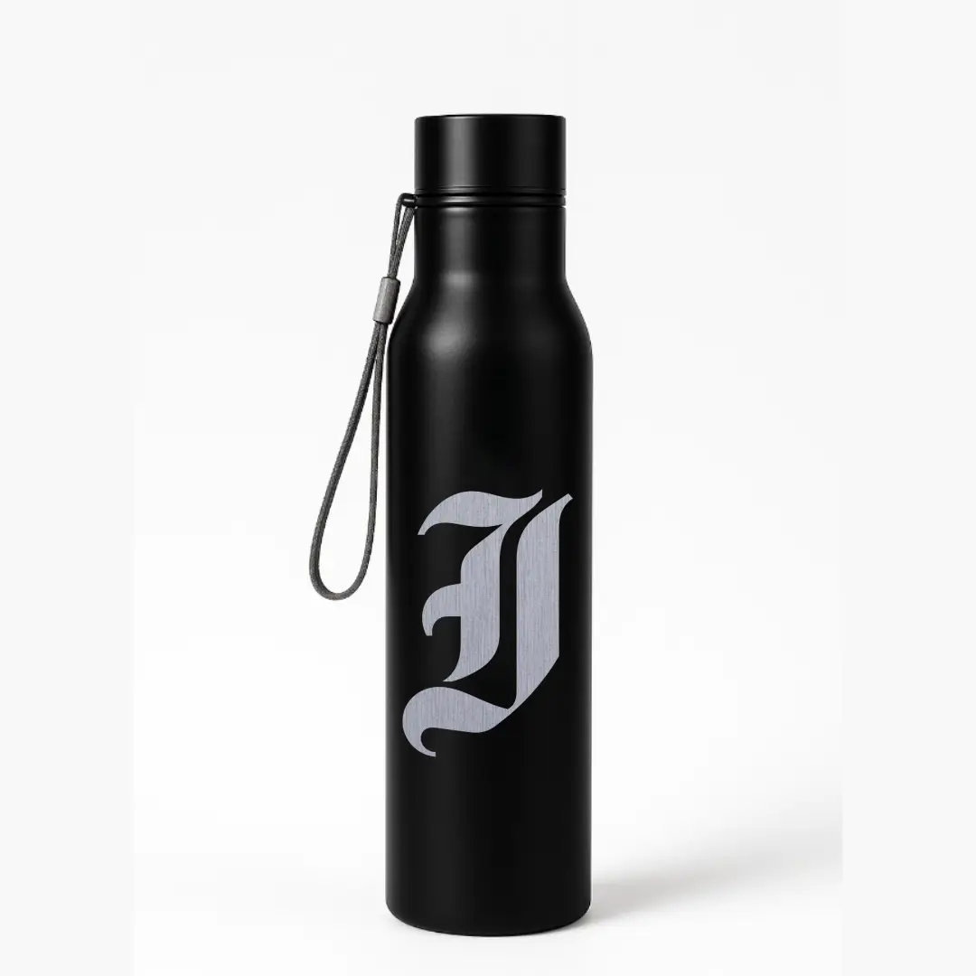 I Classic Letter Engraved Stainless Steel Water Bottle - Image 3