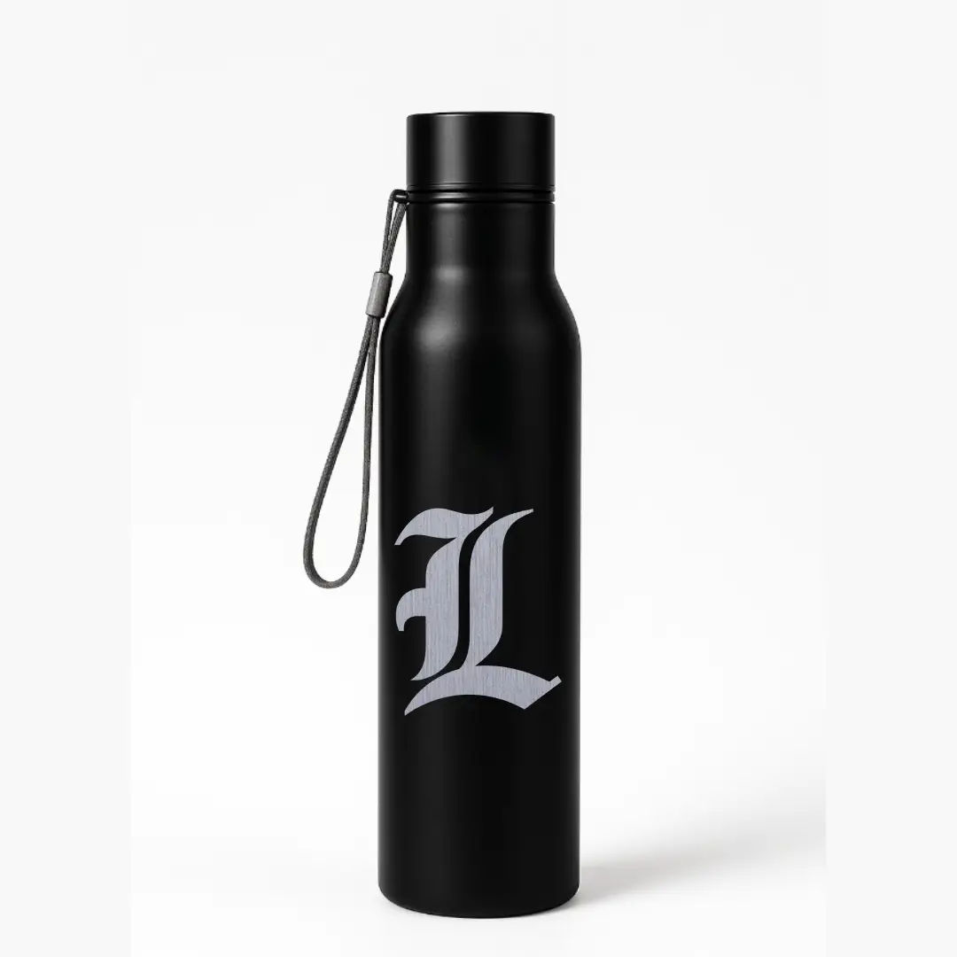L Classic Letter Engraved Stainless Steel Water Bottle - Image 3