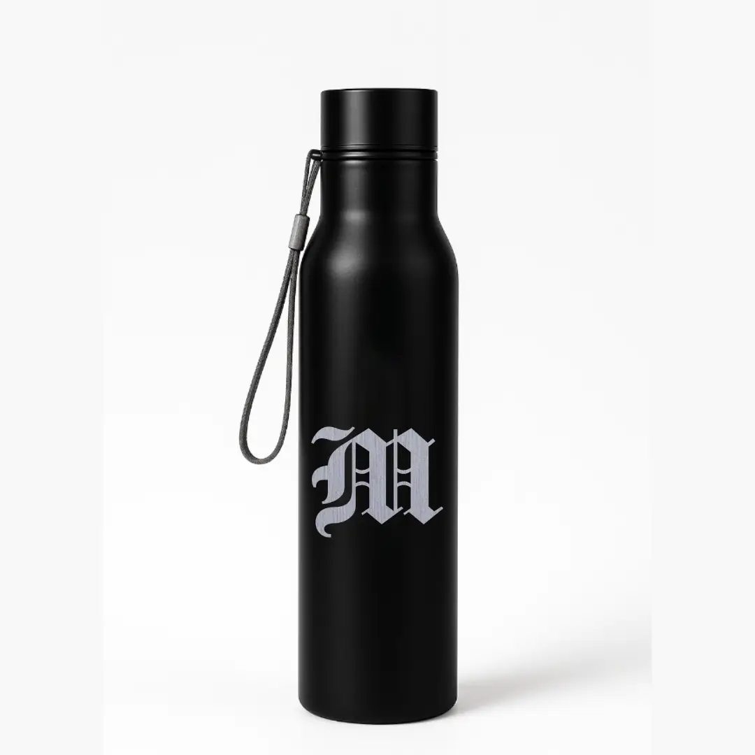 M Classic Letter Engraved Stainless Steel Water Bottle - Image 3