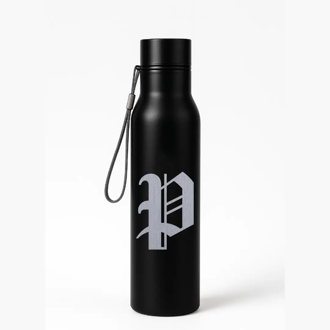 P Classic Letter Engraved Stainless Steel Water Bottle - Image 3