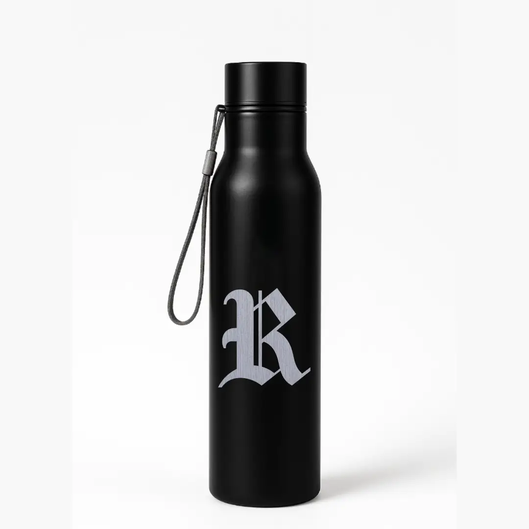 R Classic Letter Engraved Stainless Steel Water Bottle - Image 3