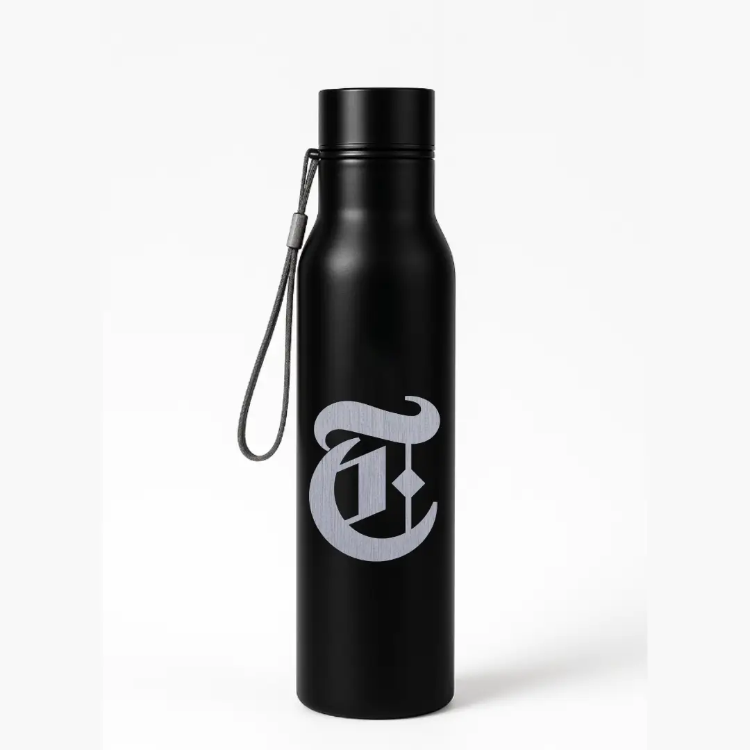 T Classic Letter Engraved Stainless Steel Water Bottle - Image 3