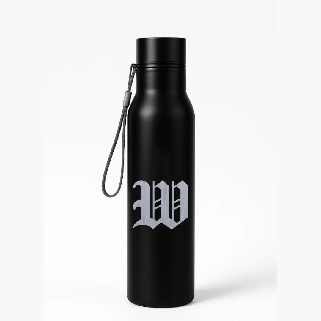 W Classic Letter Engraved Stainless Steel Water Bottle - Image 3