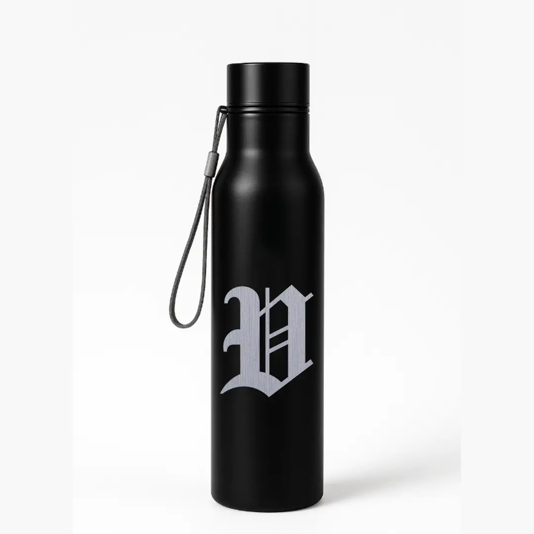 V Classic Letter Engraved Stainless Steel Water Bottle - Image 3