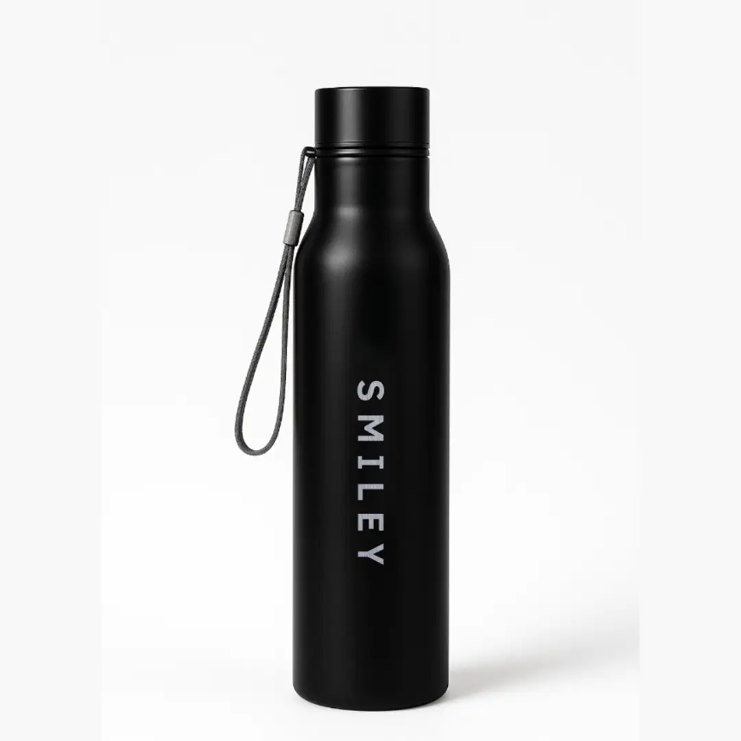 Smiley Everyday Use Black Water Bottle - Image 3