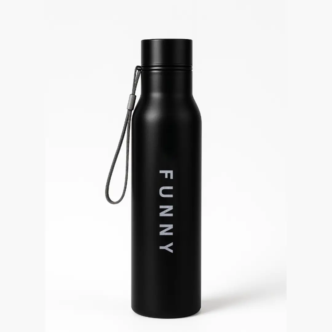 Funny Everyday Use Black Water Bottle - Image 3