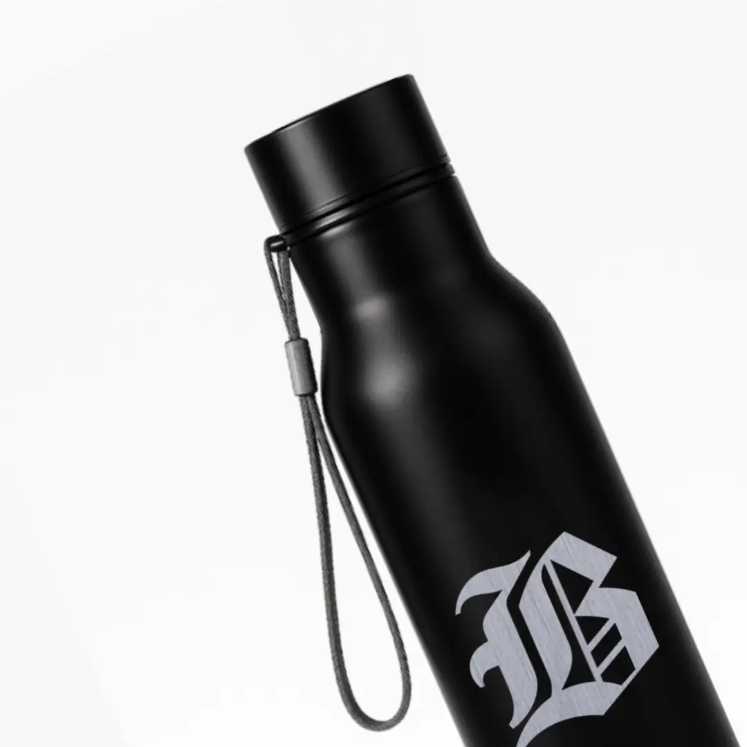 B Classic Letter Engraved Stainless Steel Water Bottle - Image 2