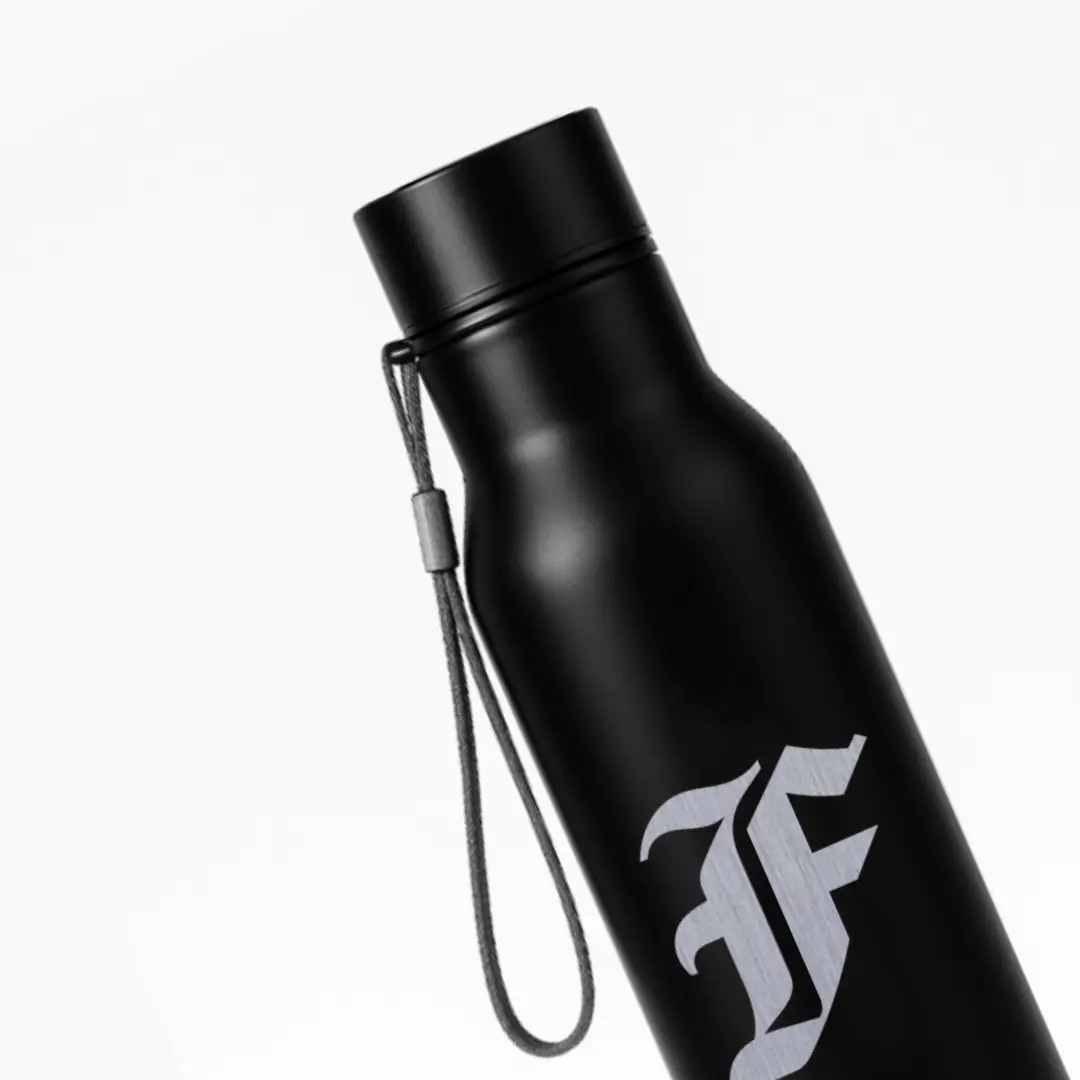 F Classic Letter Engraved Stainless Steel Water Bottle - Image 2