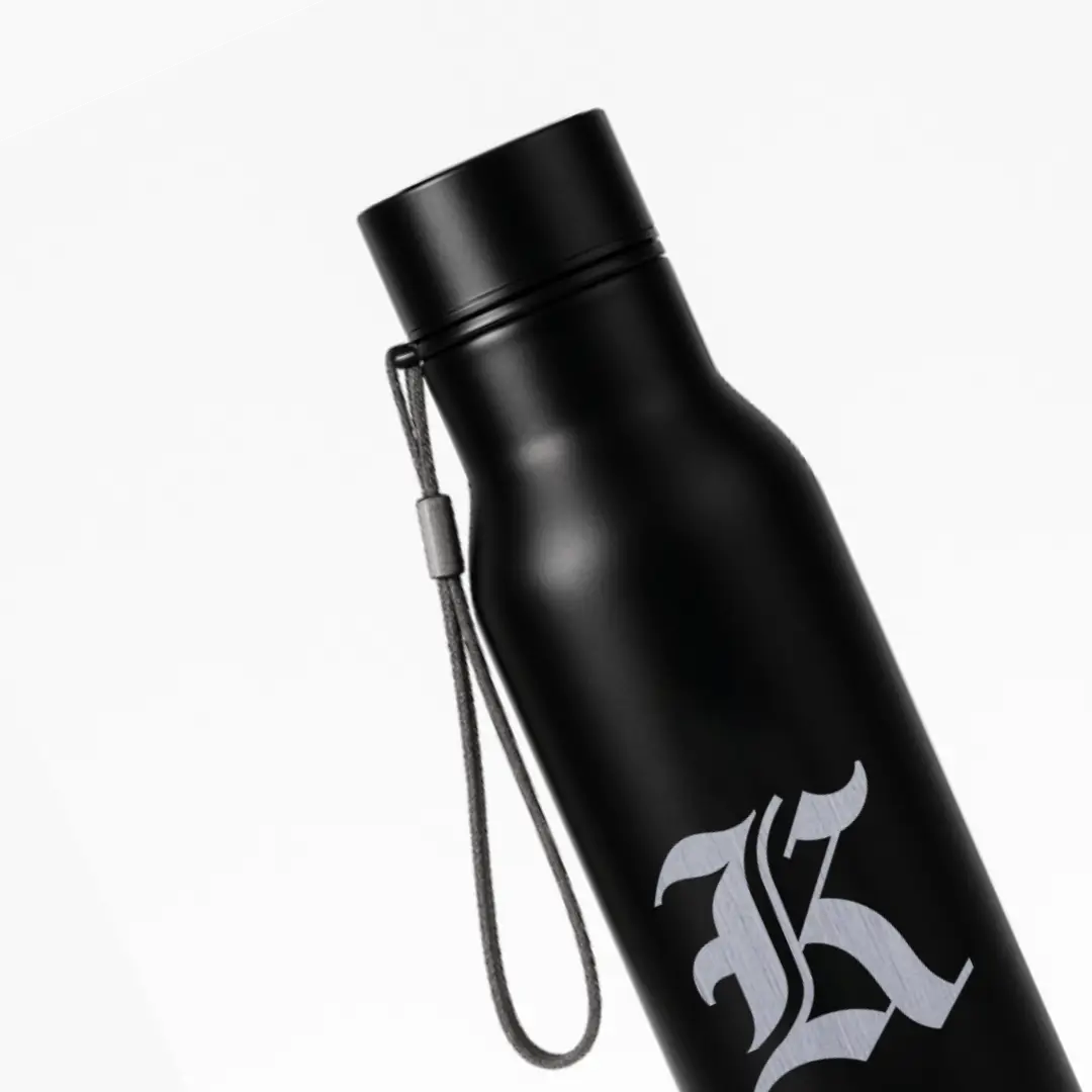 K Classic Letter Engraved Stainless Steel Water Bottle - Image 2