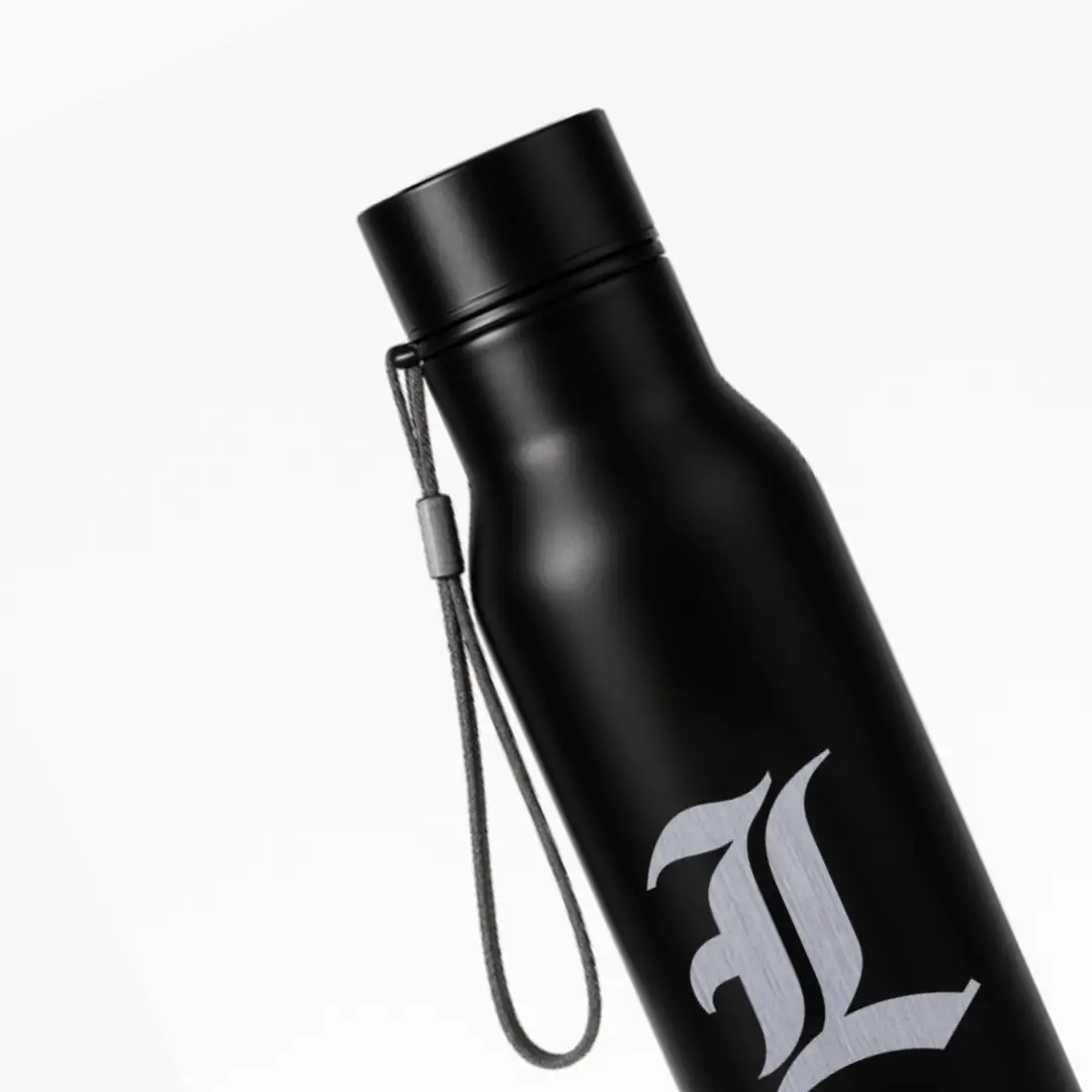 L Classic Letter Engraved Stainless Steel Water Bottle - Image 2