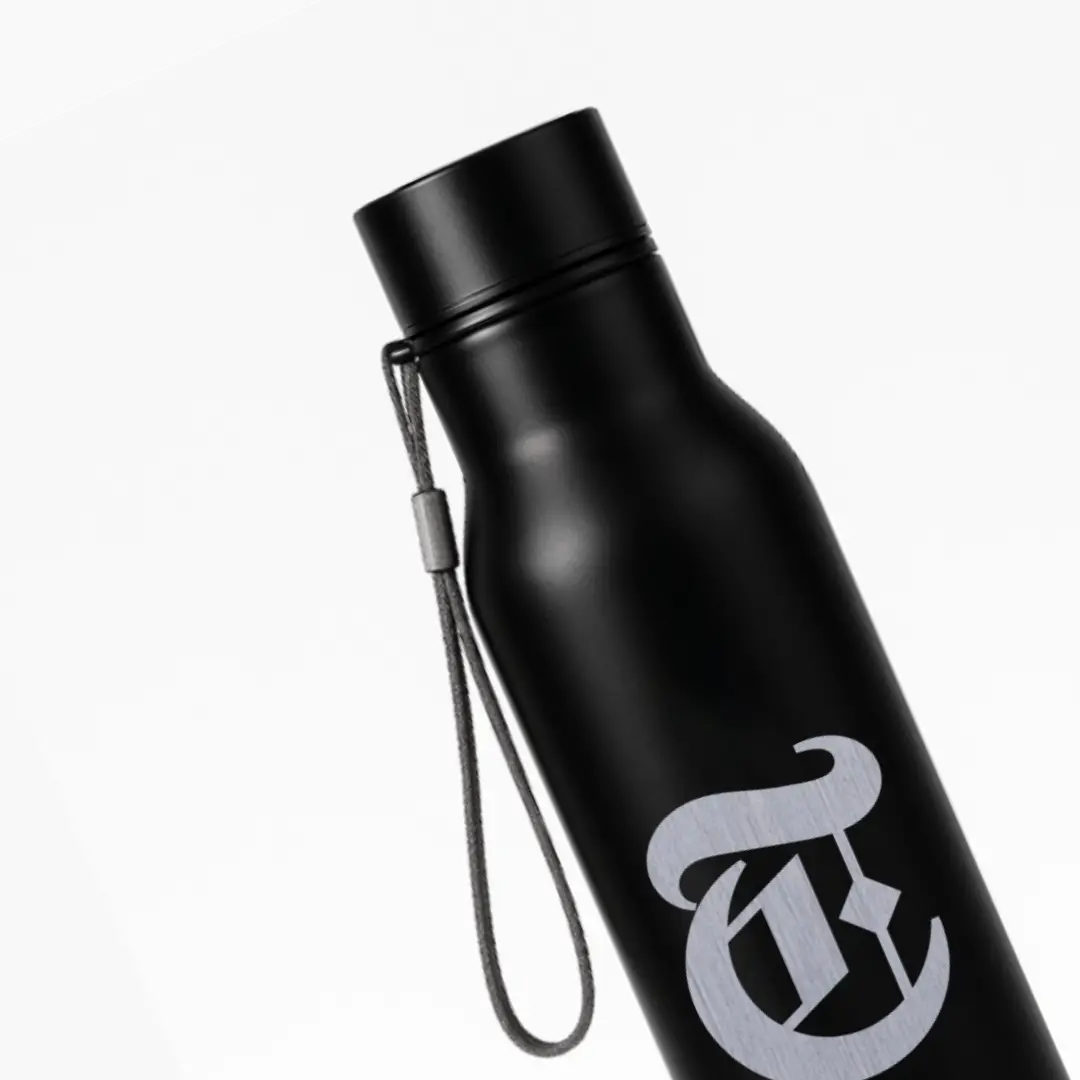 T Classic Letter Engraved Stainless Steel Water Bottle - Image 2