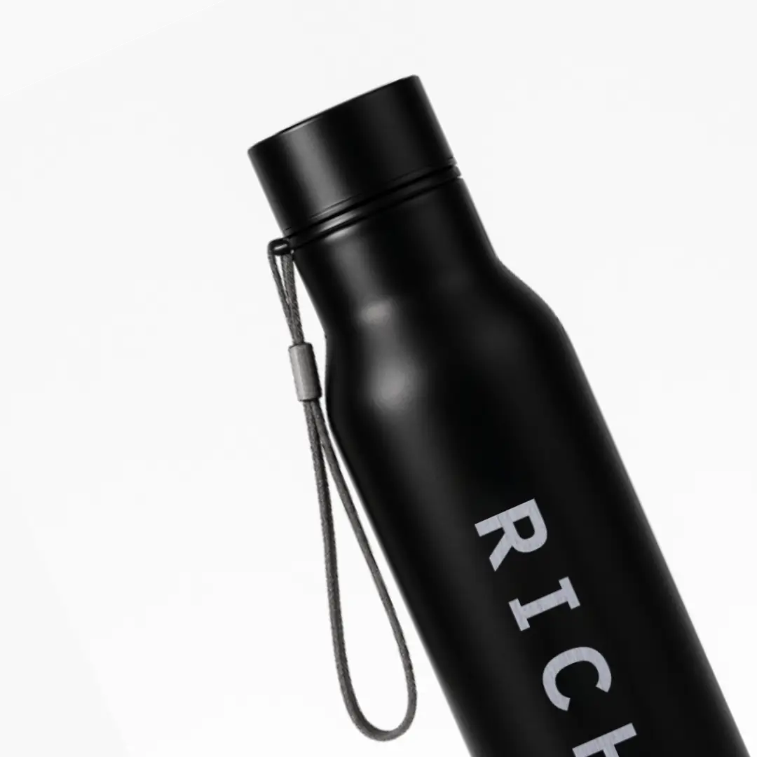 Rich Everyday Use Black Water Bottle - Image 2