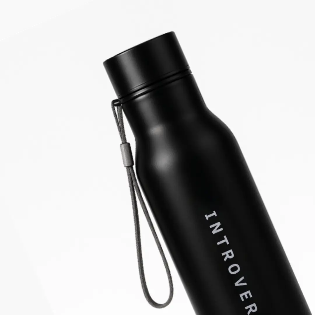 Introvert Everyday Use Black Water Bottle - Image 2