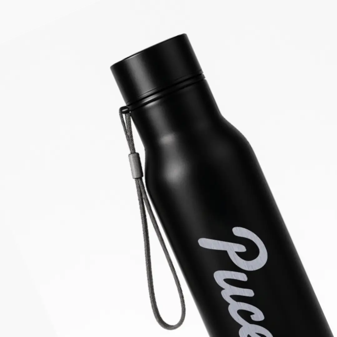 Puce Word Engraved On Stainless Steel Water Bottle - Image 2