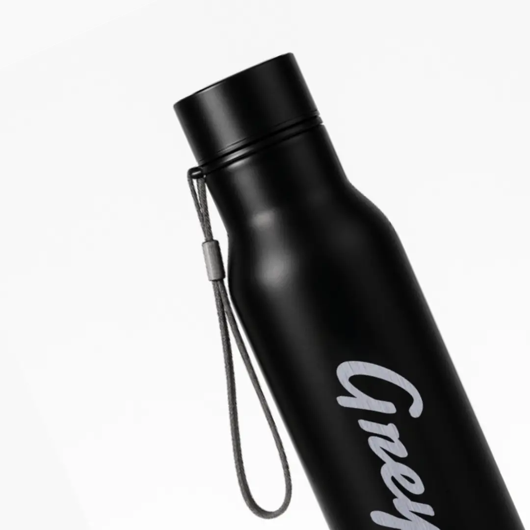 Grey Word Engraved On Stainless Steel Water Bottle - Image 2