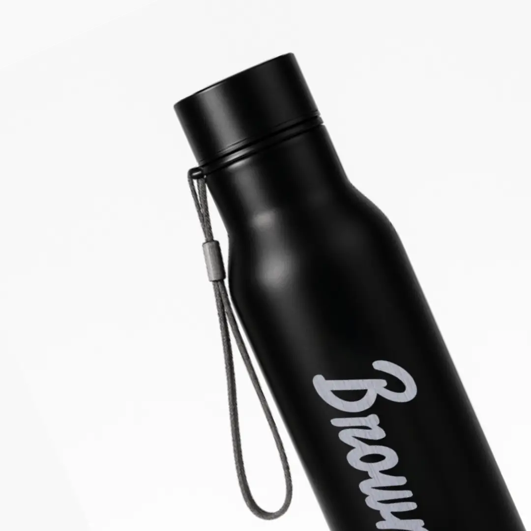 Brown Word Engraved On Stainless Steel Water Bottle - Image 2