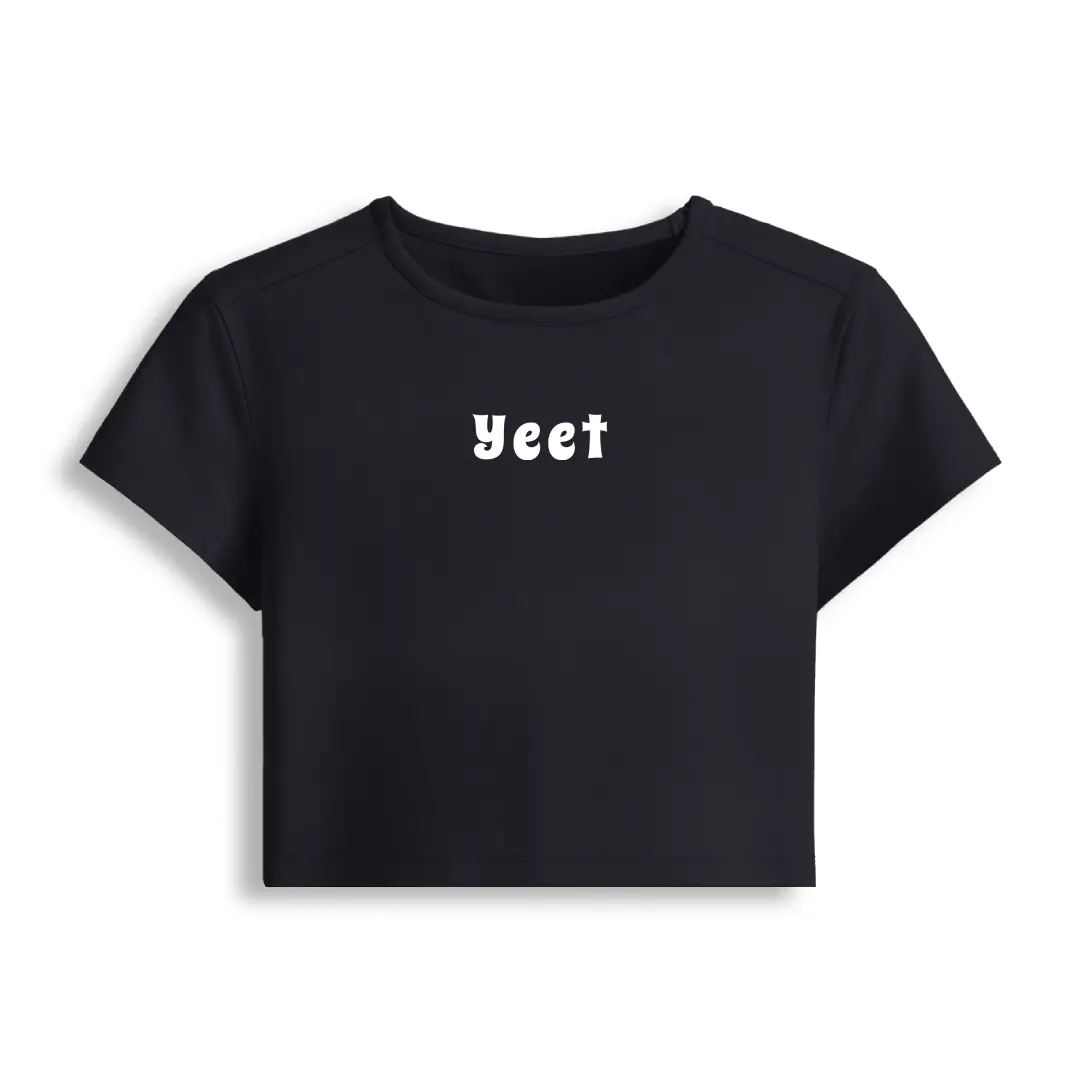 Yeet Stretch Fit Baby Tee Crop Top - Image 2