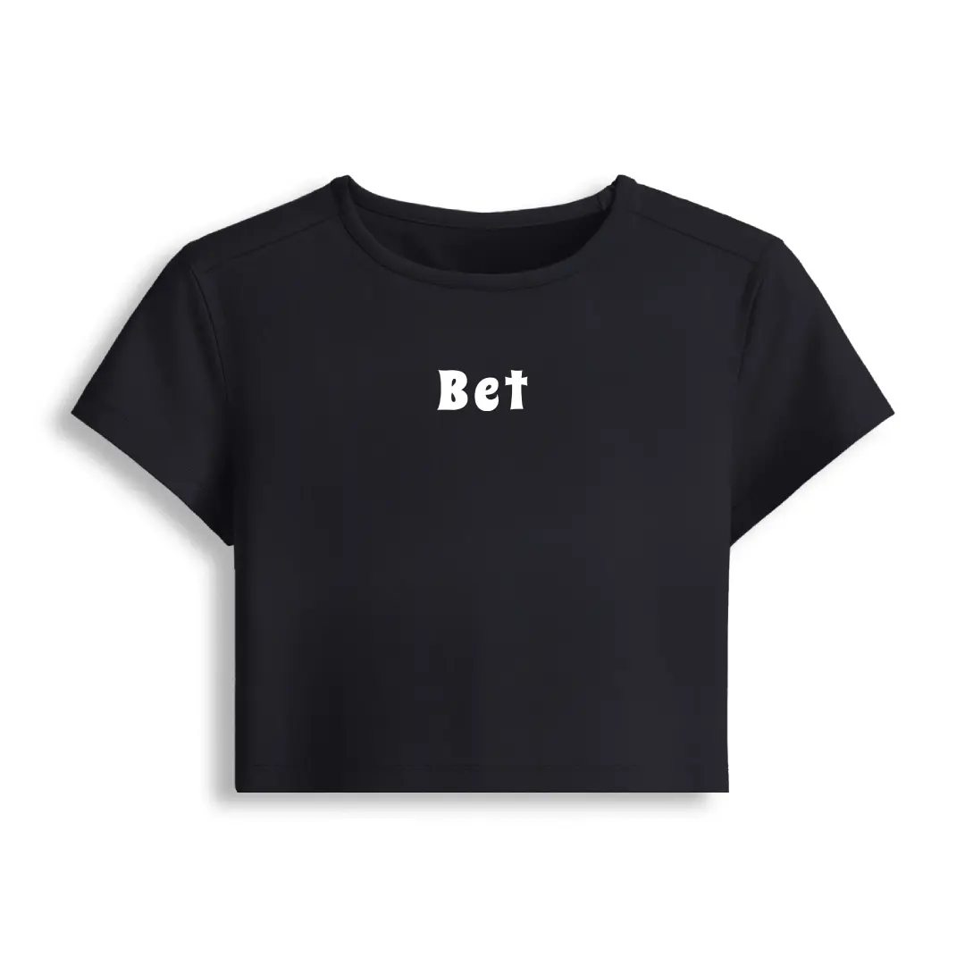 Bet Stretch Fit Baby Tee Crop Top - Image 2
