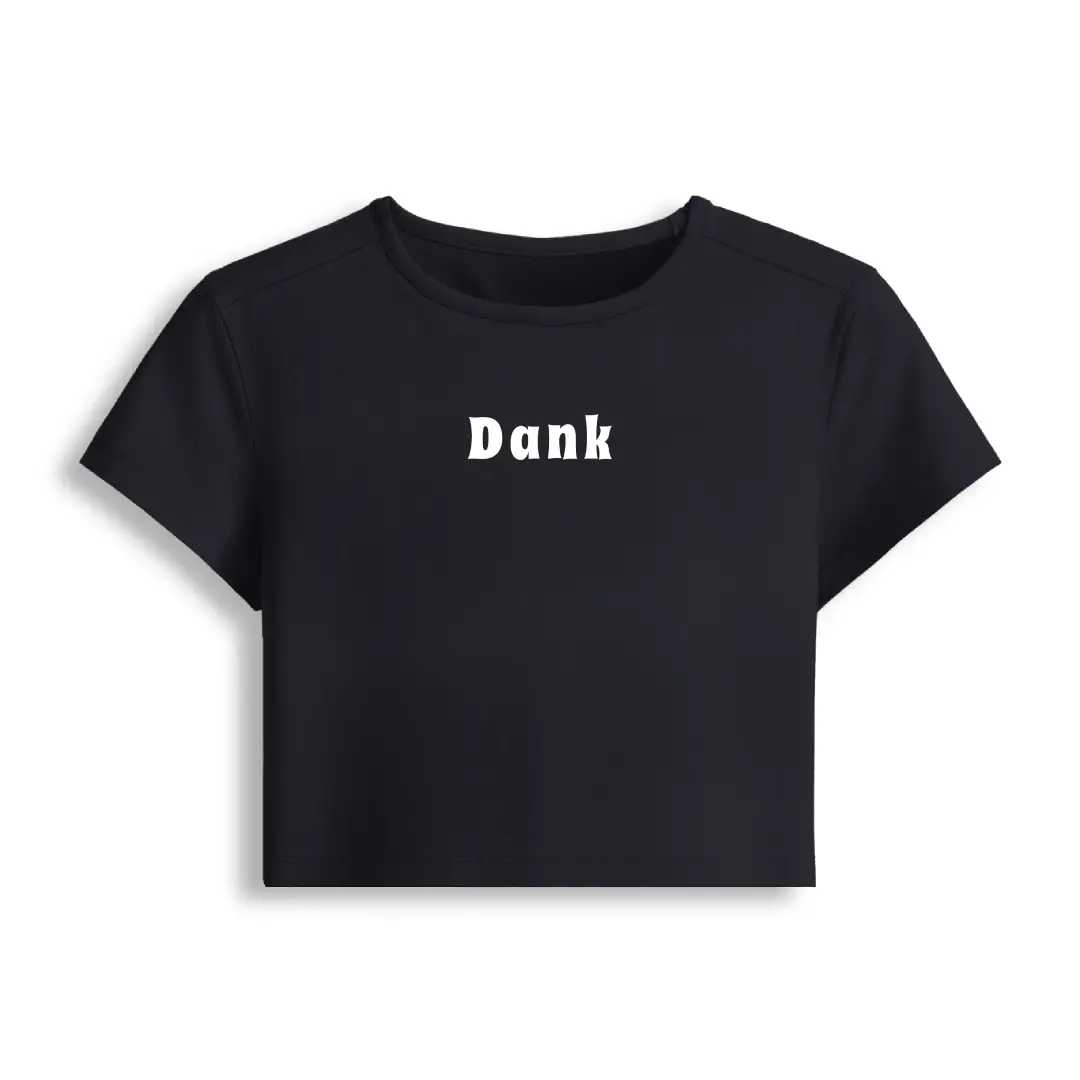 Dank Stretch Fit Baby Tee Crop Top - Image 2