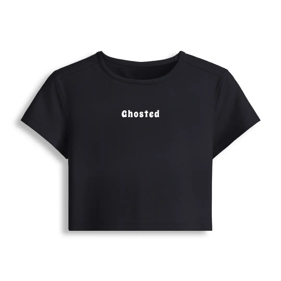 Ghosted Stretch Fit Baby Tee Crop Top - Image 2