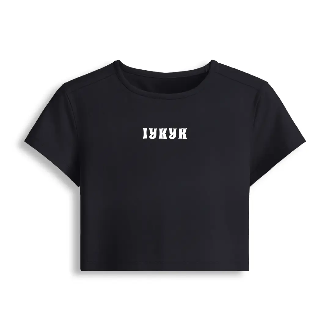 IYKYK Stretch Fit Baby Tee Crop Top - Image 2