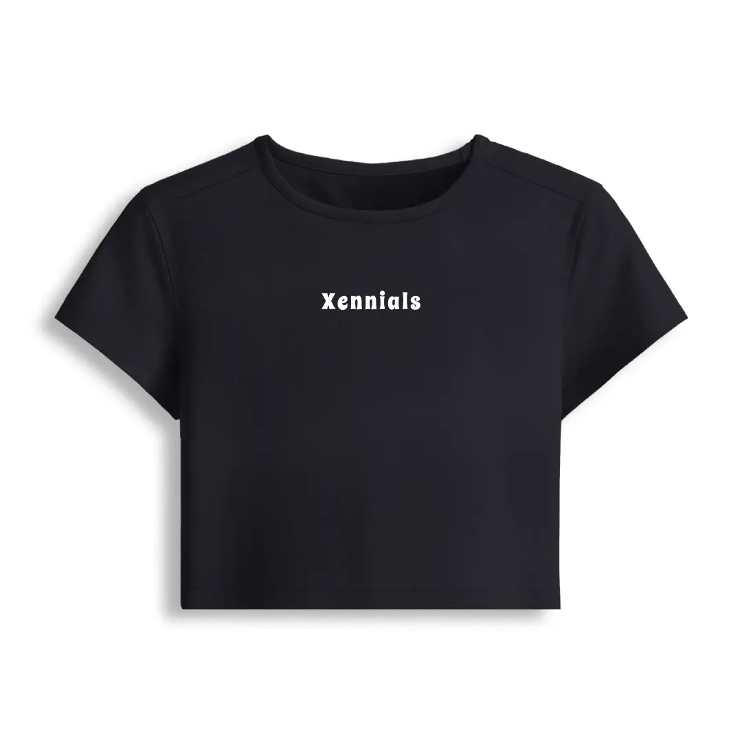 Xennials Stretch Fit Baby Tee Crop Top - Image 2