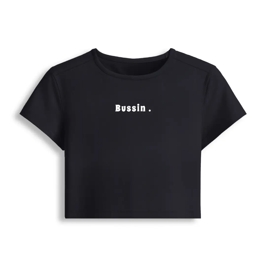 Bussin Stretch Fit Baby Tee Crop Top - Image 2