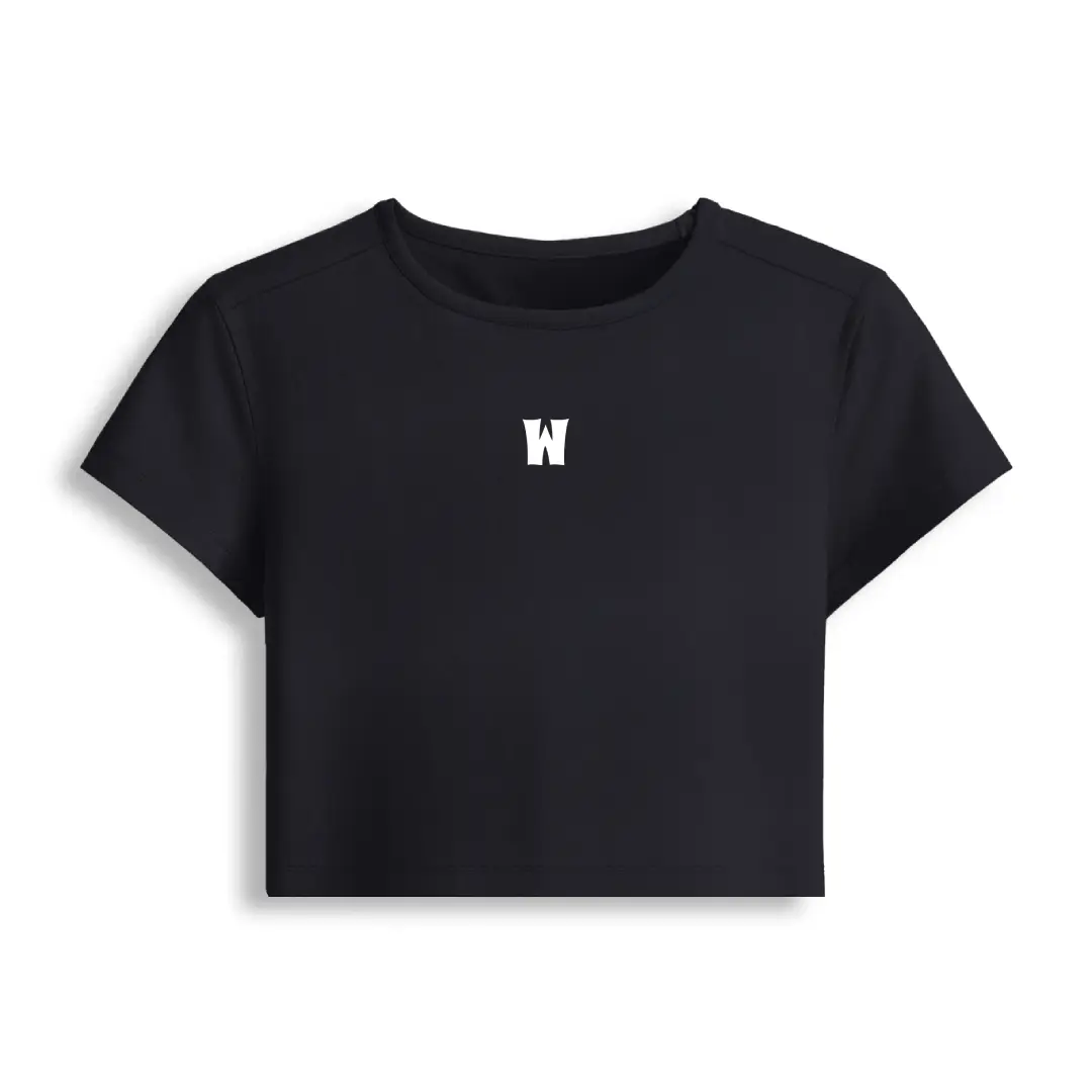 W Stretch Fit Baby Tee Crop Top - Image 2