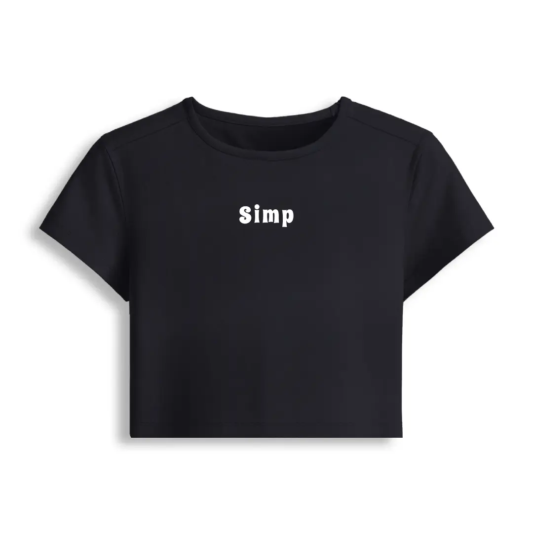 Simp Stretch Fit Baby Tee Crop Top - Image 2