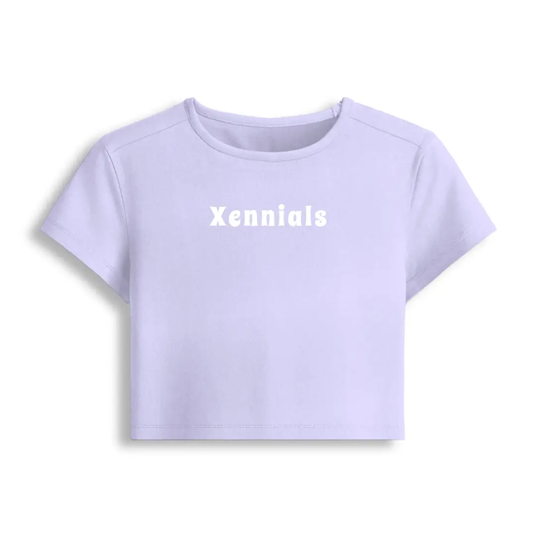 Xennials Stretch Fit Baby Tee Crop Top - Image 3