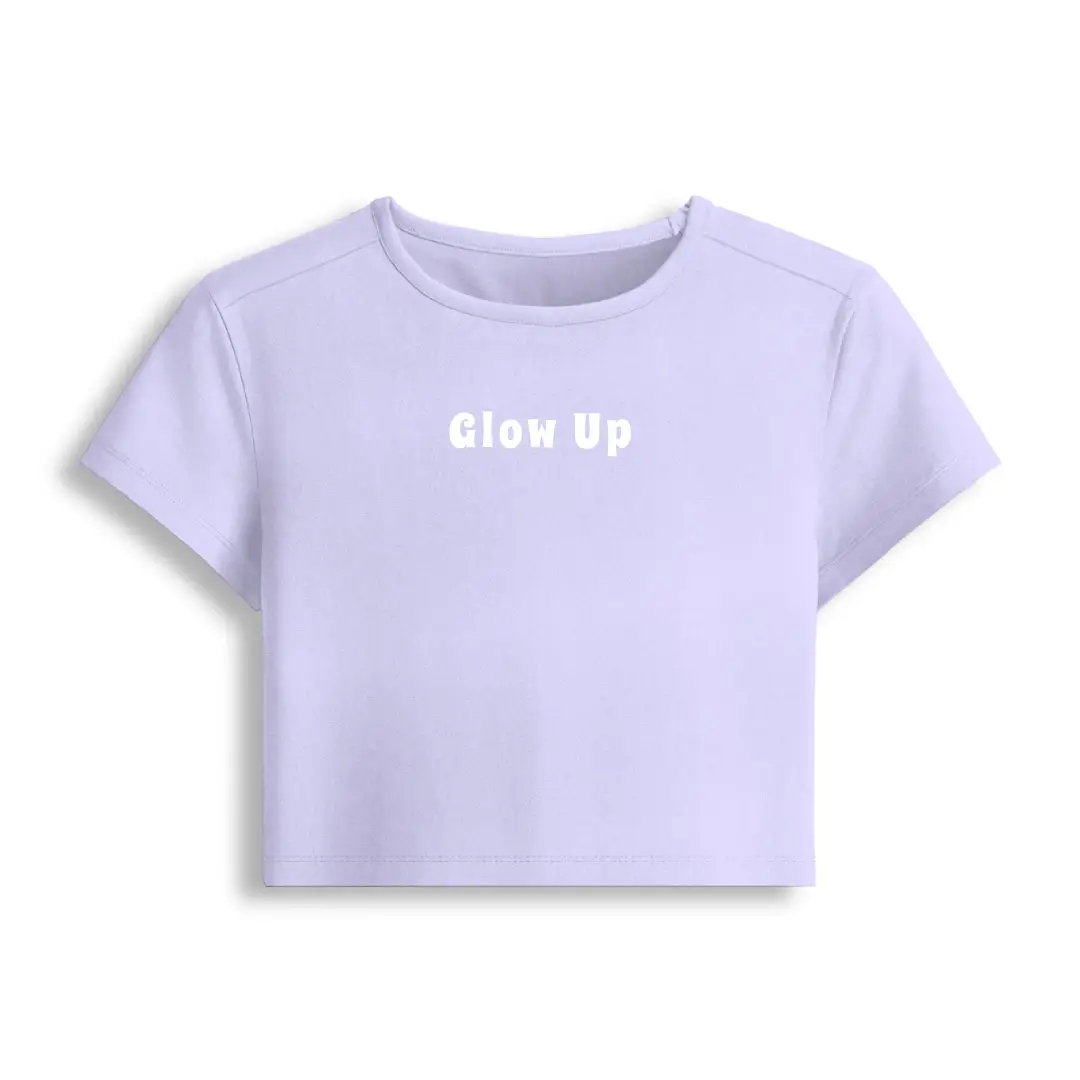 Glow Up Stretch Fit Baby Tee Crop Top - Image 3