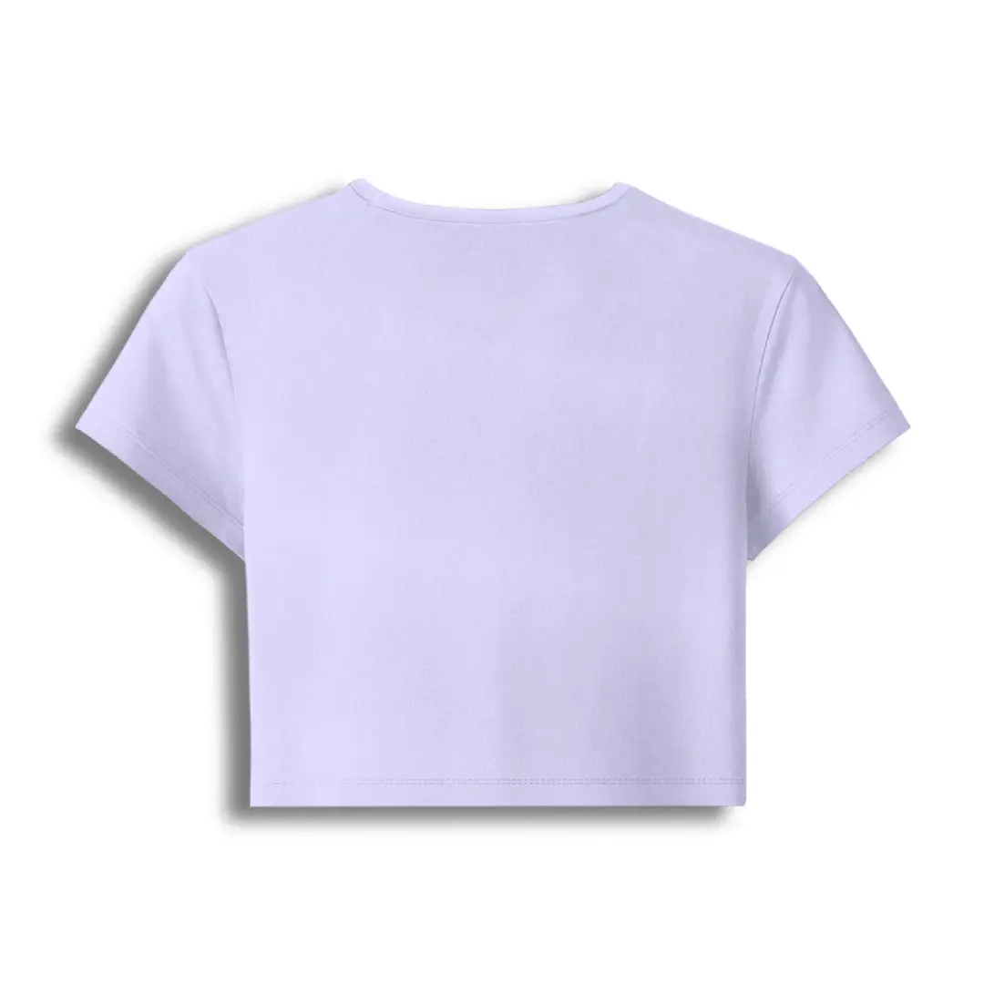 Lavender Elastic Fit Baby Tee Crop Top - Image 2