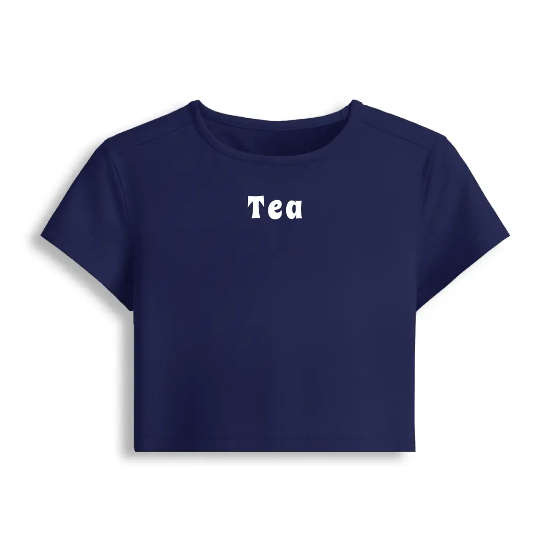 Tea Stretch Fit Baby Tee Crop Top - Image 4