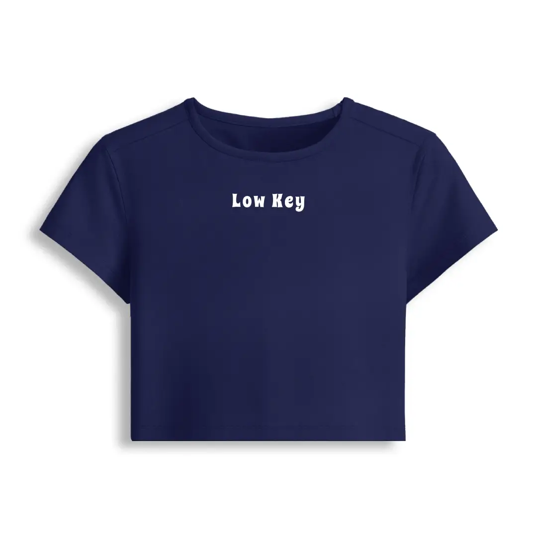 Low Key Stretch Fit Baby Tee Crop Top - Image 4
