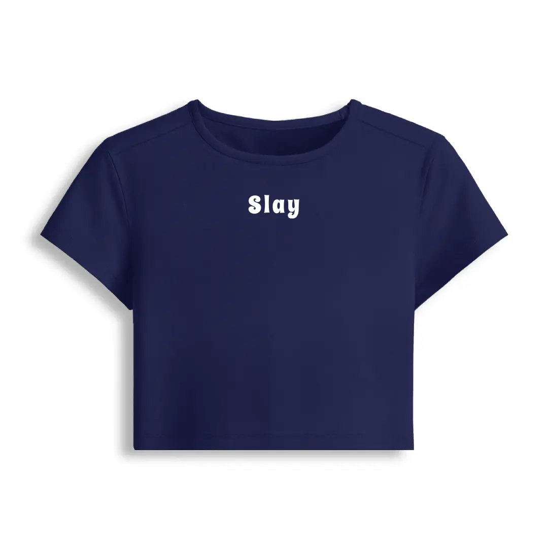 Slay Stretch Fit Baby Tee Crop Top - Image 4