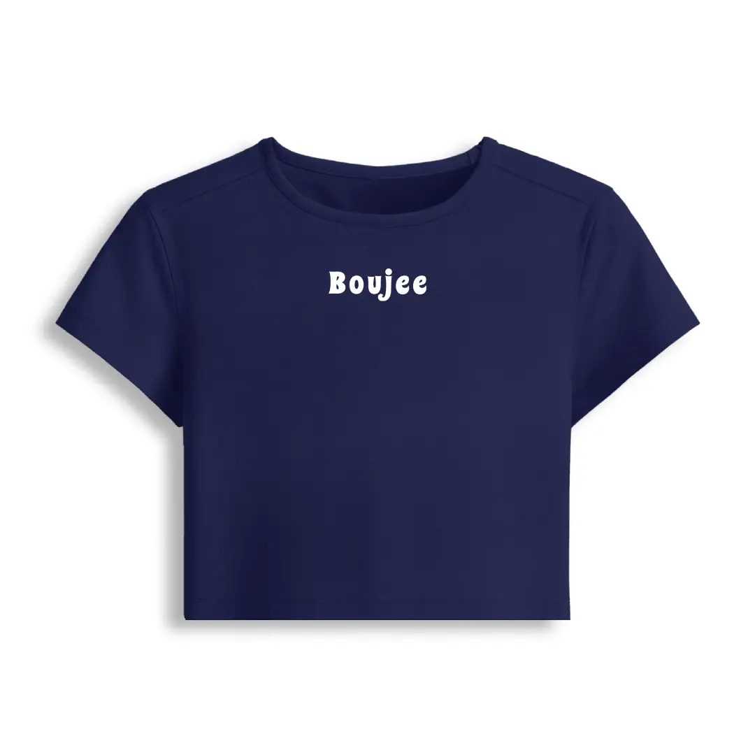 Boujee Stretch Fit Baby Tee Crop Top - Image 4