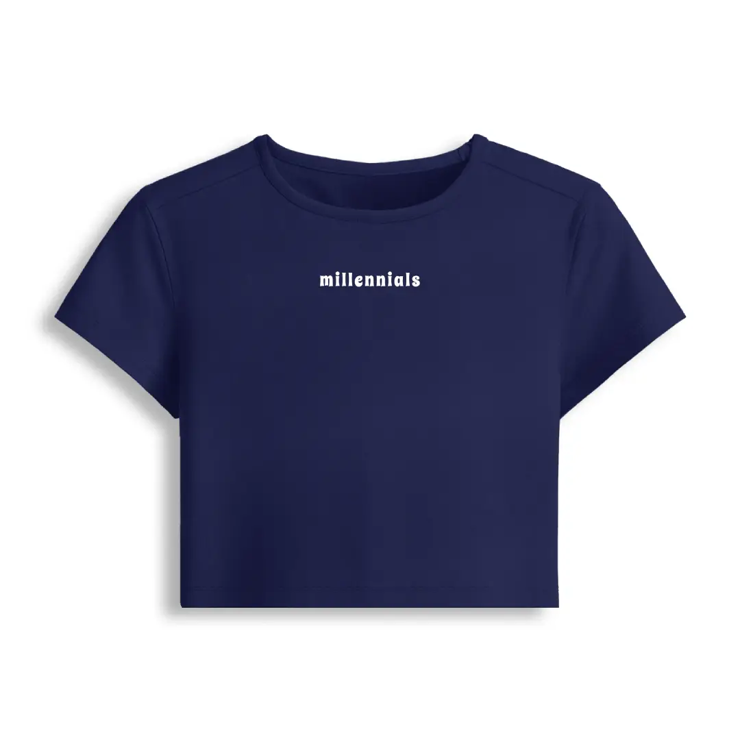 Millennials Stretch Fit Baby Tee Crop Top - Image 4