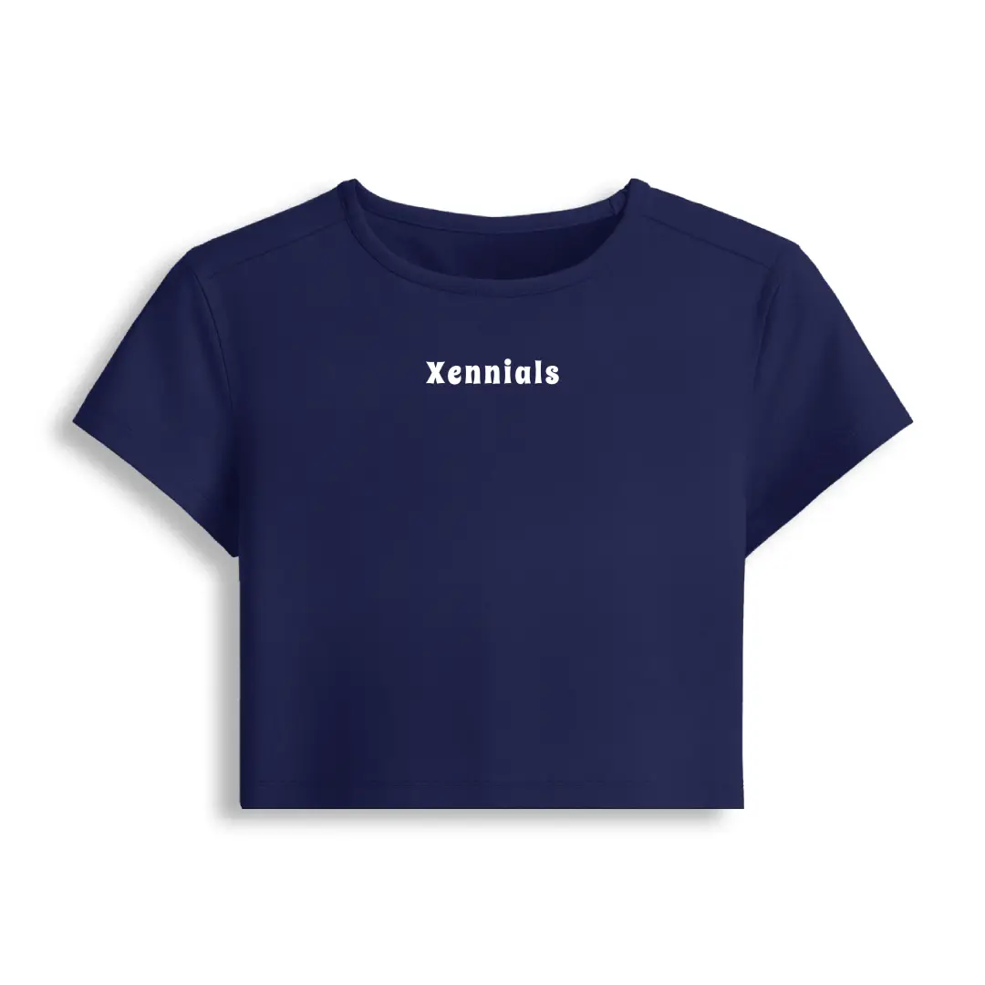 Xennials Stretch Fit Baby Tee Crop Top - Image 4