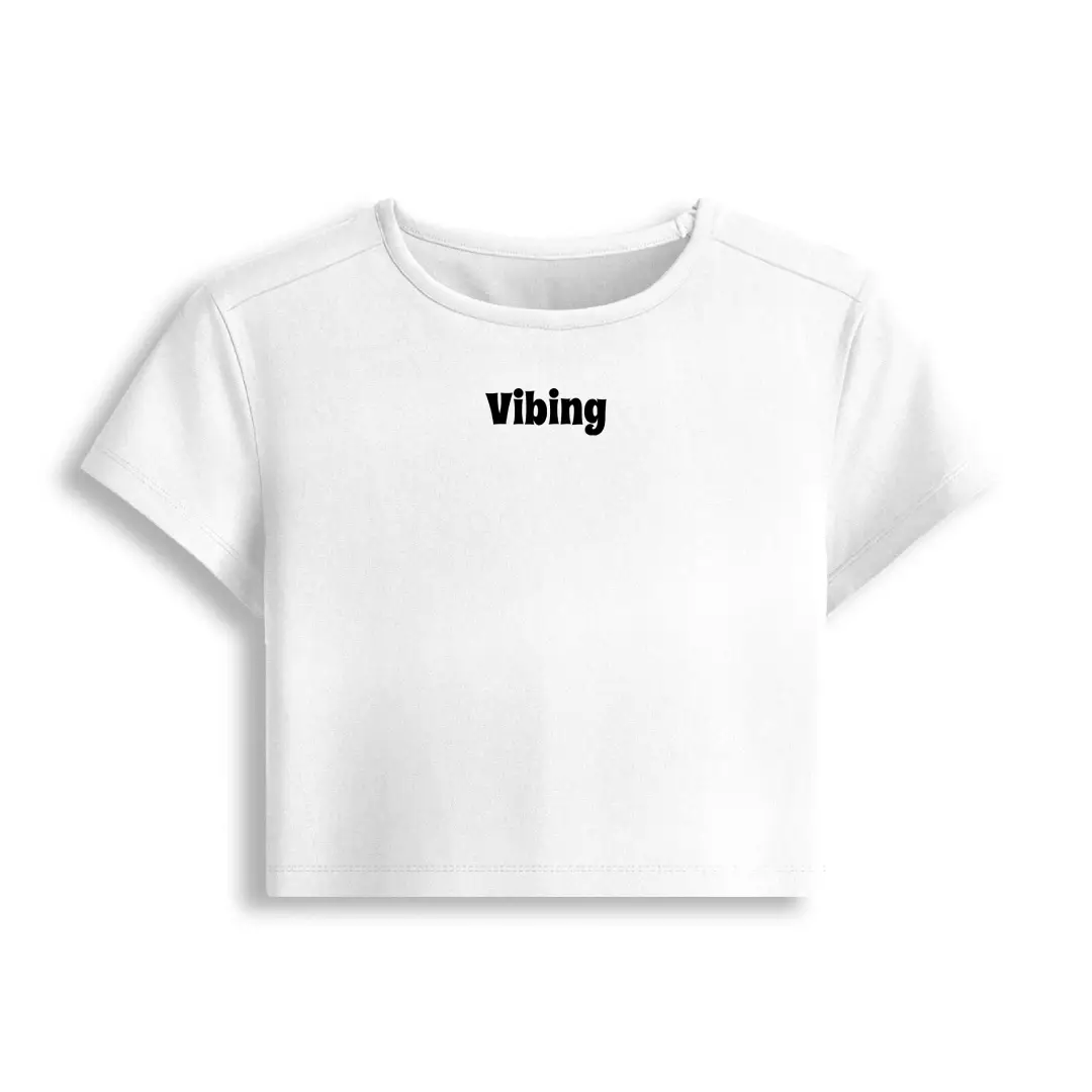 Vibing Stretch Fit Baby Tee Crop Top - Image 5