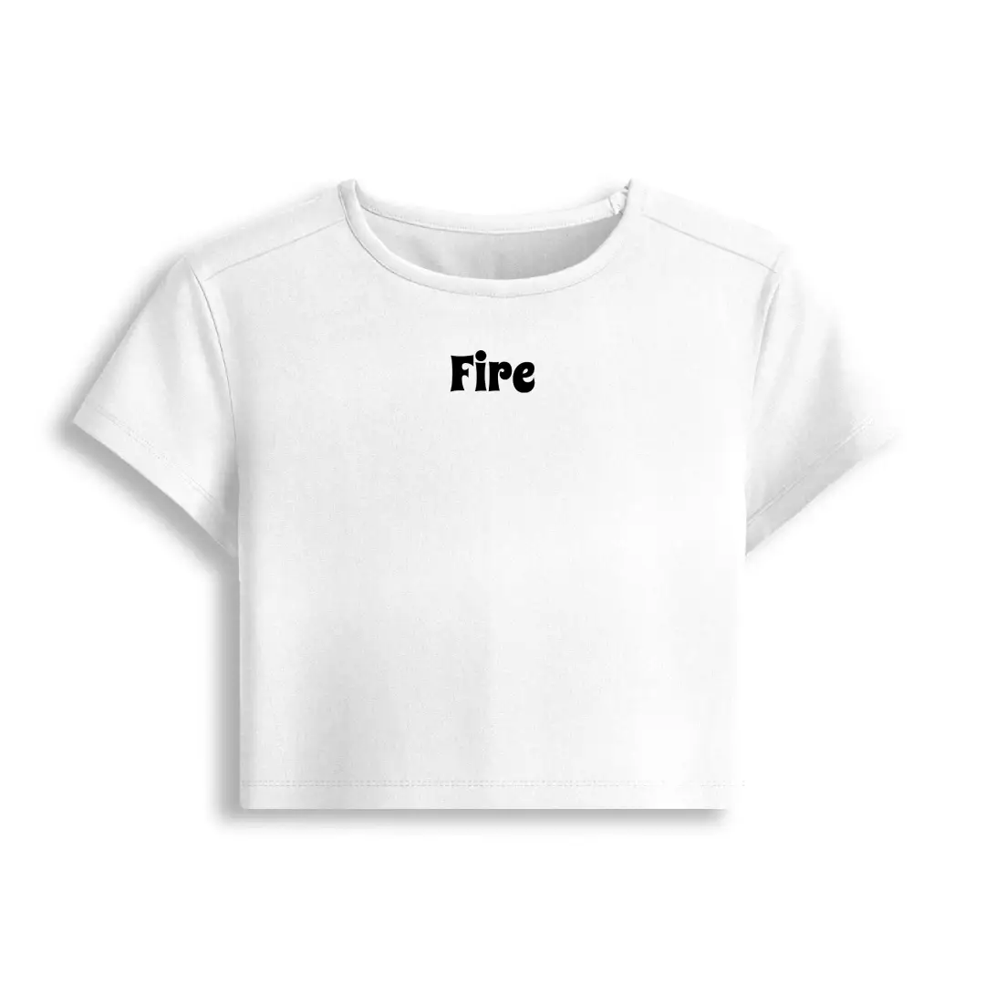 Fire Stretch Fit Baby Tee Crop Top - Image 5