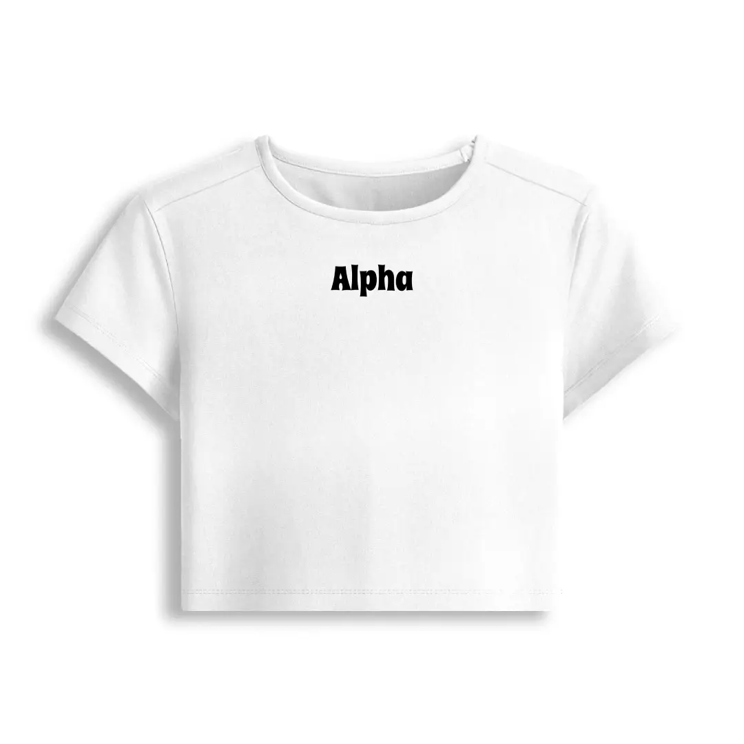 Alpha Stretch Fit Baby Tee Crop Top - Image 5